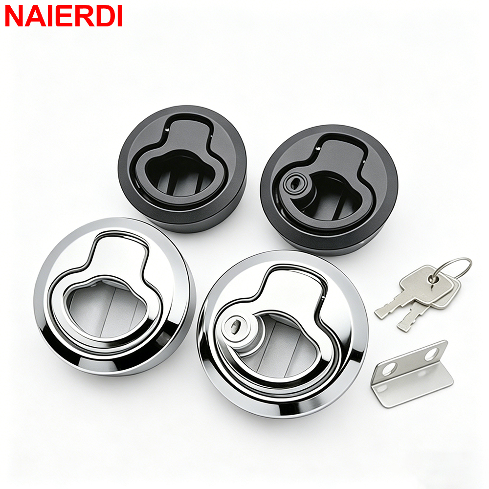 Door Handle Bar - NAIERDI 2/5 Pieces Round Flush Mount
