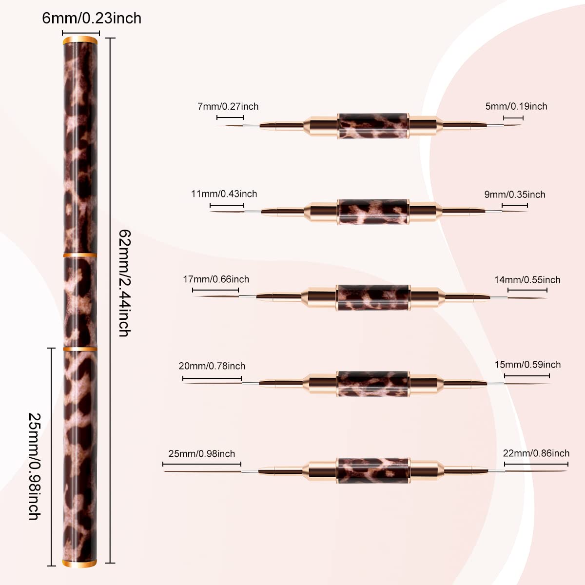 Liner Brush for Nails,5Pcs Dou - Furniture Hardware Nails 리뷰 및 가격