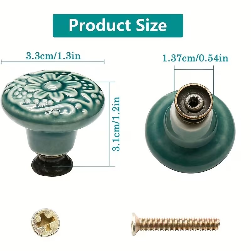 12pcs Ceramic Cabinet Knobs, F - Furniture Hardware Design 리뷰 및 가격