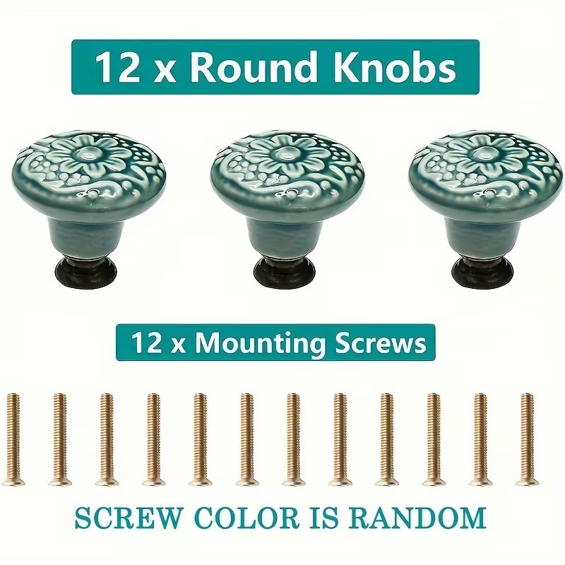12pcs Ceramic Cabinet Knobs, F - Furniture Hardware Design 리뷰 및 가격